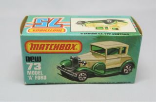 " Matchbox Superfast No73 Ford Model A Empty " L Type Box " With "