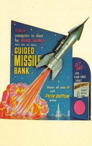 East Detroit Mi Astro Manufacturing Guided Missile Bank Postcard