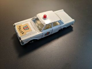 Vintage Lesney Matchbox No.  55/59 Ford Galaxie Police Car White Red England