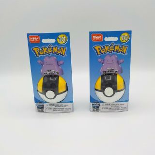 Mega Construx - Two (2) Pokemon Pokeball Set S10 - Ditto In Ultra Ball - Nip