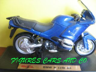 Moto 1/18 Bmw R 1150 Rs Bleue Maisto Avec Socle D 