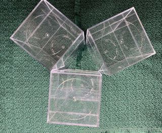 Set Of 3 Plastic Acrylic Display Cases 7.  25 " X 4 " X 4 "