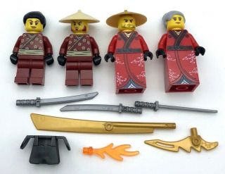 Lego 4 Samurai Ninja Minifigures Men With Weapons Figures