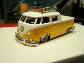 Jada 1/64 Scale 1963 Vw Extended Cab Pickup Yellow & White