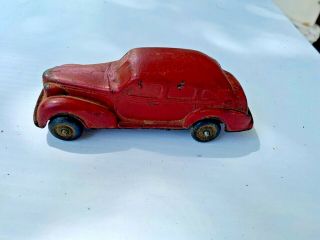 Vintage Auburn Rubber Co 1938 Oldsmobile Six Toy Car Red
