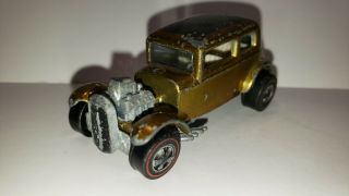 1969 Hot Wheels Red Line Gold Classic 32 Ford Vicki Usa White Interior