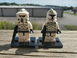 Lego Star Wars Green Clone Trooper Horn Company And Arf Trooper Minifigure 7913