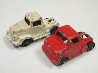Dc46 Tootsietoy Tootsie Toy Miniature Semi Truck Cabs White Red