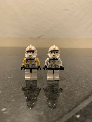 2 Lego Star Wars Yellow Elite Clone Trooper Minifigure 7655 7261