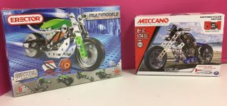 Erector 3550 Multimodels And Meccano 17202: Both 5 N 1 Metal Kits