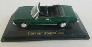 1969 Green Chevrolet Corvair Monza Convertible 1:43 Die - Cast Car With Base