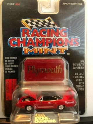 1/64 Racing Champions 1970 Plymouth Superbird Red With Black Top