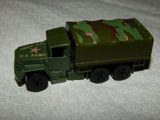 Hot Wheels Troop Army Convoy - 1985 - Camo Green - Blacked Out Blackwalls