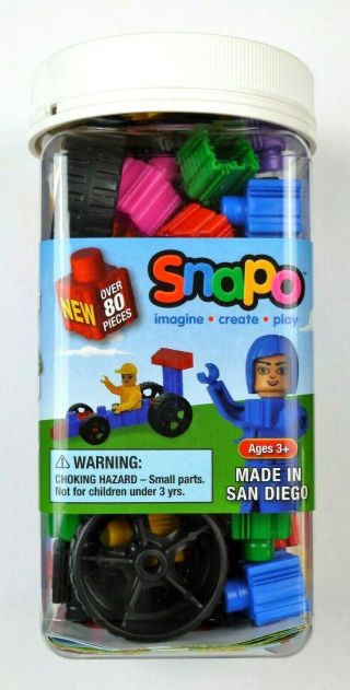 Snapo Building Blocks 80 Piece Set Made In Usa