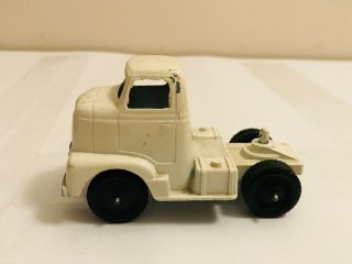 Vintage Tootsietoy Tootsie Toy White Semi Truck Tractor Trailer Automobile
