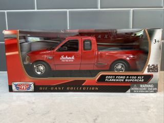 1:24 Scale 2001 Ford F150 Xlt Flareside Supercab Truck Motormax Red.