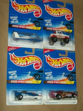 1996 Hot Wheels Speed Spray Series Complete Set Of 4 549 550 551 552 - A