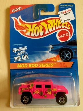 1995 Hot Wheels Pink Hummer Collector 396 Mod Bod Series 15238 1 Of 4 Ct Wheel