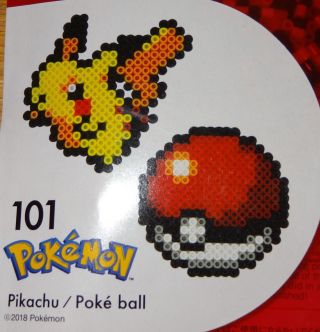 Pikachu Poke Ball Pokemon Nanobeads Mini - Sized Fuse Beads Kawada 101