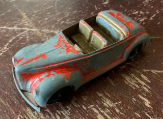 Vintage Tootsietoy Chicago Convertible,  Red And Gold