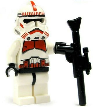 Lego Star Wars Red Shock Clone Trooper Authentic Minifigure 8091 7671