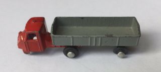 C1960 - 69 Vintage Diecast Metal Miniature Toy Japan Red Truck & Gray Trailer