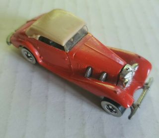 Vintage,  Hot Wheels,  Mercedes 540k,  Red With Tan Top,  1982 Malaysia Base,  1/64