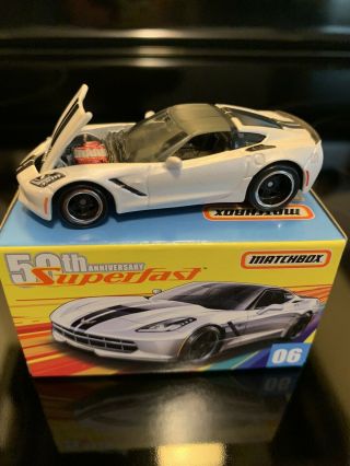 Matchbox 1/64 50th Anniversary Superfast 2016 Corvette Stingray (arctic White)