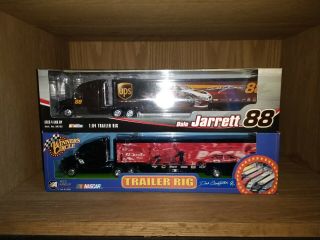 Dale Jarrett 88 And Dale Earnhardt Jr.  8 1/64 Scale Haulers By Winners Circle