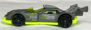 2014 Hot Wheels Track Builder GT Hunter 1:64 Scale Gray Yellow 3