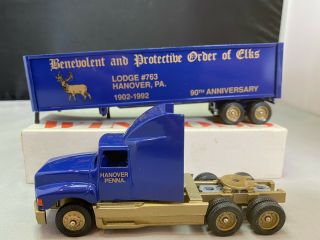 Winross Elk Lodge Hanover Pa 1/600 Tractor Truck With Trailer 1/64 Scale Diecast