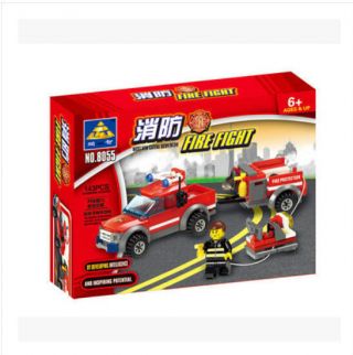 Building Block Fire Series 8055 Puzzle Assembled Toy Fire Truck Children 