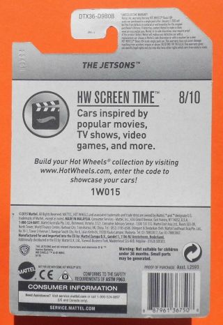 Hot Wheels Screen Time (8/10) THE JETSONS Capsule Car - 1:64 - Ships 3