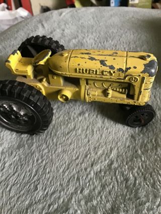 Vintage Hubley Kiddie Toy Yellow Die Cast Metal Farm Tractor