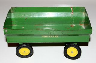 Vintage Ertl John Deer Green Farm Tractor Grain Wagon Flare Sides Dump Tailgate