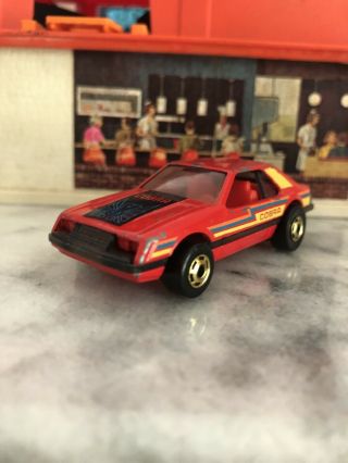 Vintage Hot Wheels 1979 Ford Turbo Mustang Cobra Red Gold Rims Hong Kong