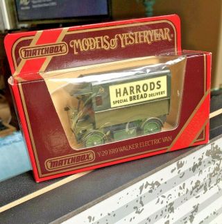 Matchbox Models Of Yesteryear 1919 Walker Electric Van Harrods Bread Y - 29 1:43
