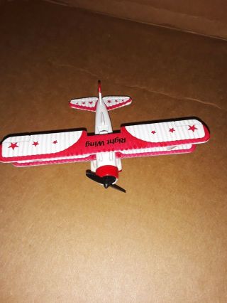 Small Scale Die - Cast Red Baron Pizza Stearman Squadron Bi - Plane Right Plane Rbps