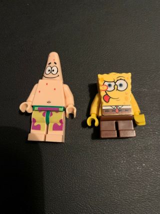 Lego Patrick Star And Spongebob Squarepants Minifigs Toung Out