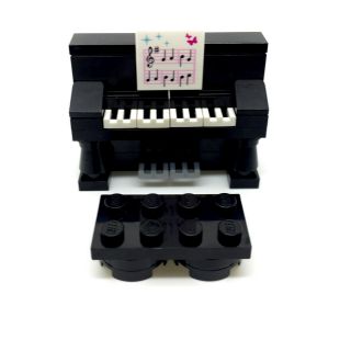 LEGO Upright Piano with Music Sheet and Stool 2
