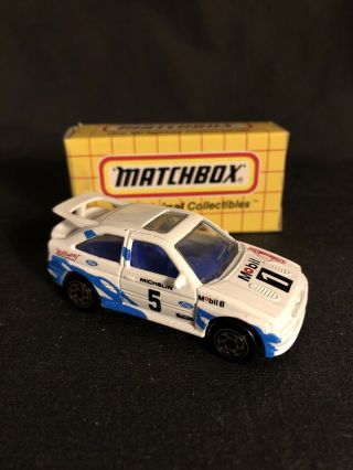 Matchbox Mb 52 Superfast Ford Escort Cosworth White Mobil 1 Michelin 5 Mb14 Box