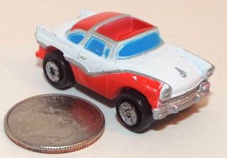 Small Micro Machine 1956 Ford Crown Victoria Skyliner In Red And White