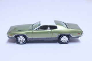 Johnny Lighting 1972 Plymouth Satellite Olive Green W/ White Top
