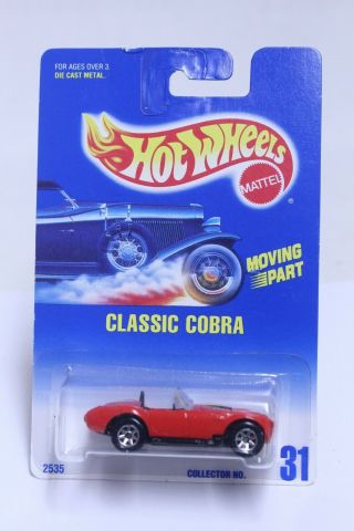 Hot Wheels No.  31 Classic Cobra On Blue Card