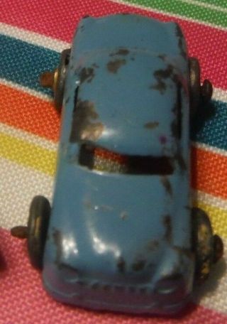 Vintage Small Blue All Metal Toy Car 1 1/2 " L X 5/8 " W X 1/2 " H.