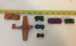 Vintage Metal Toy Cars Airplane Played With Buggy Firebird