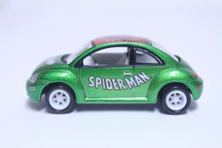 Johnny Lightning Vw Volkswagen Bug Green Spider - Man White Interior