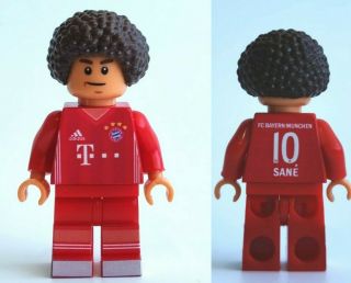 Leroy Sane Custom Lego Minifigure Fc Bayern Munich Adidas Home Jersey Hand Made