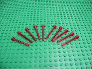 10x Lego Trans - Red Antenna 1 X 4 Bar Flag Pole Classic Castle Space 3957 30064