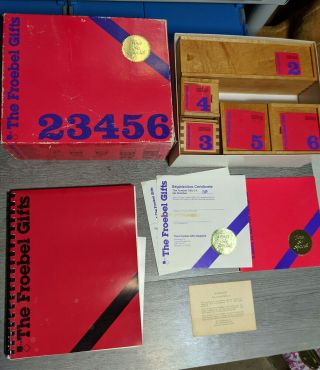 Vintage 1983 The Froebel Gifts 23456 Wood Blocks W/numbered Certificate,  Bonus